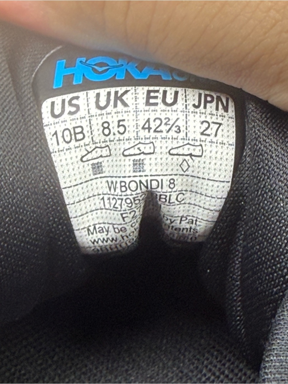 HOKA Bondi 8 Black Running Sneakers - All Black Trainer (Women’s 10 Men’s 8.5) - Picture 8 of 8